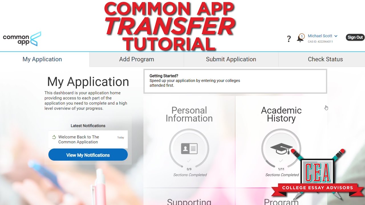 HOW TO SUBMIT COMMON APP TRANSFER visual data 6
